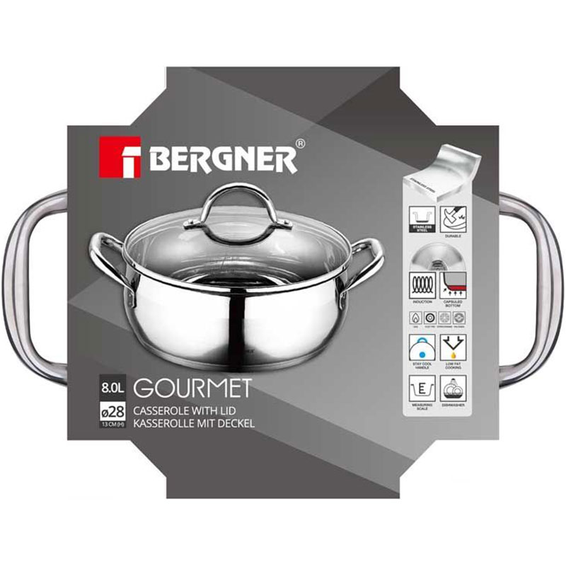 Кастрюля BERGNER Gourmet 8 л (BG-6565) Тип кастрюля