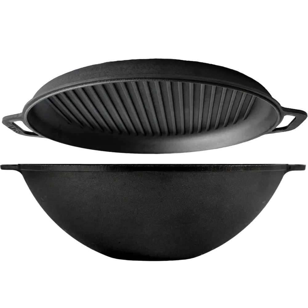 Казан BRIZOLL WOK 8 л Black (W36-3) Дополнительно Вес - 7.8 кг, Объем крышки - 3.7 л, Диаметр крышки - 29.3 см, Высота крышки - 3.8 см