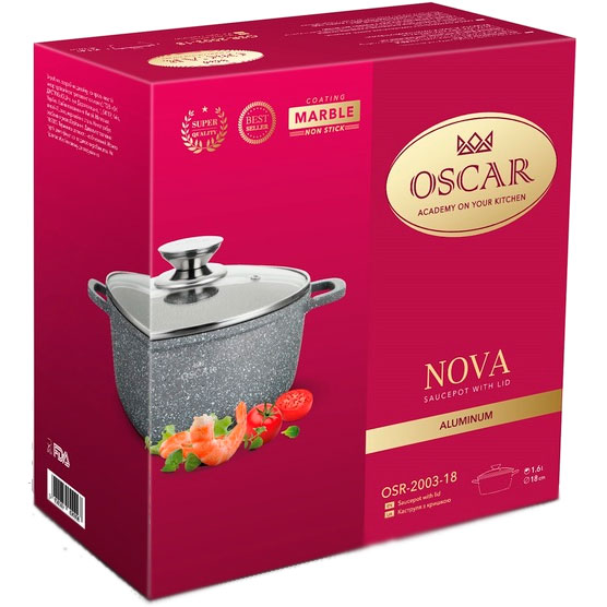 Кастрюля OSCAR NOVA 1.6 л (OSR-2003-18) Диаметр/длина 18