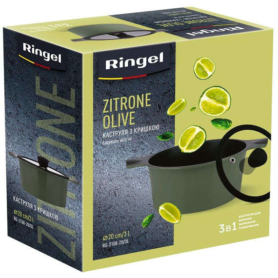 Фото Кастрюля RINGEL Zitrone Olive 2.5 л (RG-2108-20/OL)