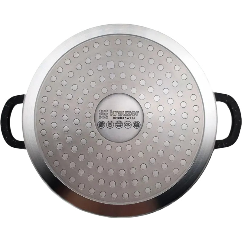 Кастрюля Krauzer Prime TG-Line 4,5 Granite Black (77080) Внутреннее антипригарное покрытие есть