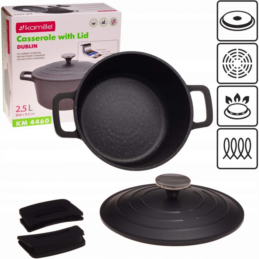 Кастрюля KAMILLE Dublin 2,5 л Black (KM-4460) Тип каструля