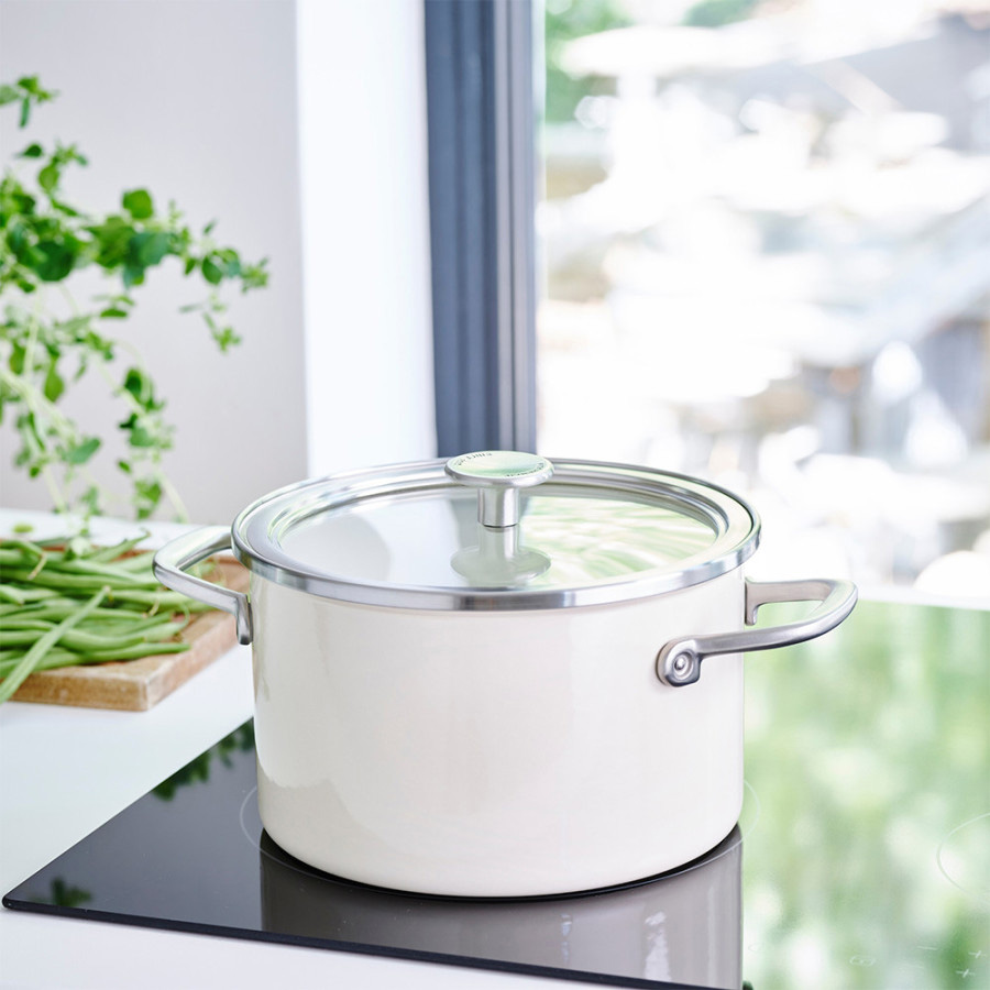 Каструля KITCHENAID Steel Core 3.7л Almond Cream (CC003266-001) Внутрішнє антипригарне покриття немає