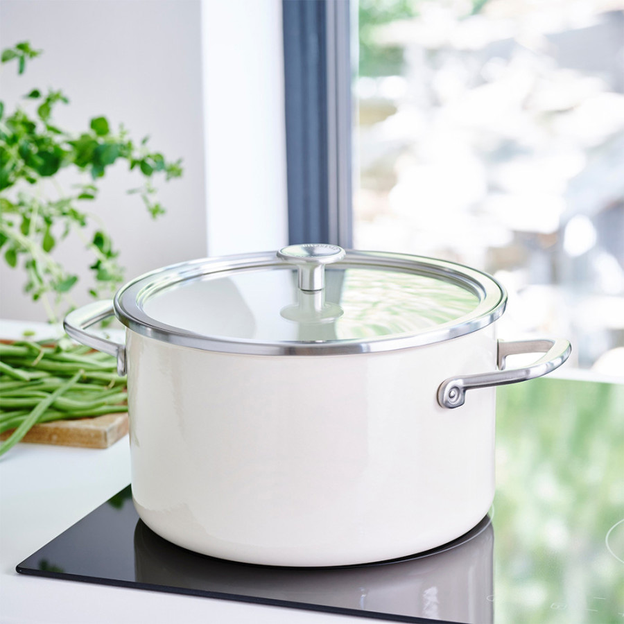 Кастрюля KITCHENAID Steel Core 6л Almond Cream (CC003269-001) Материал кастрюли углеродистая сталь