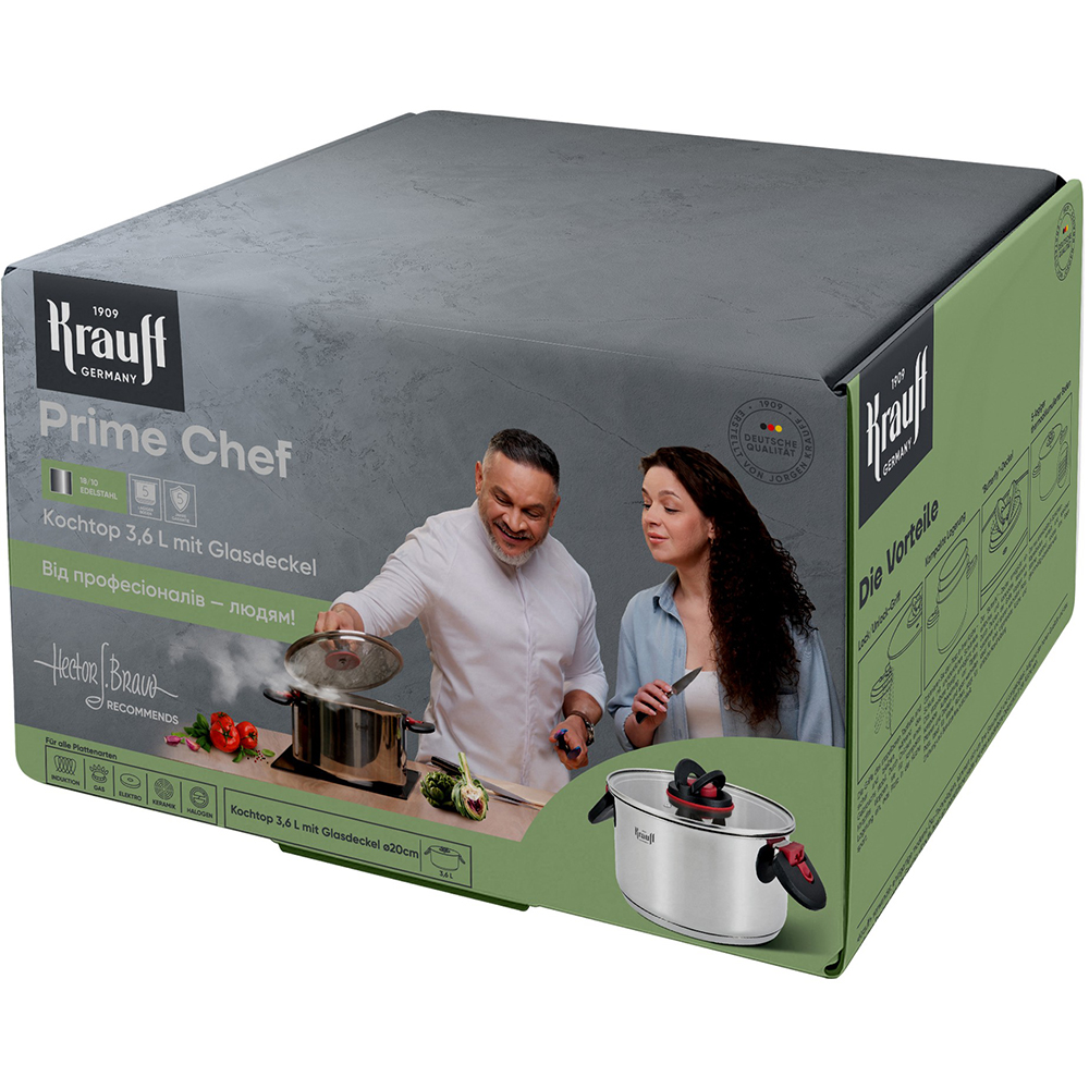 Каструля KRAUFF Prime Chef 3.6 л (26-303-020) Додатково складні ручки