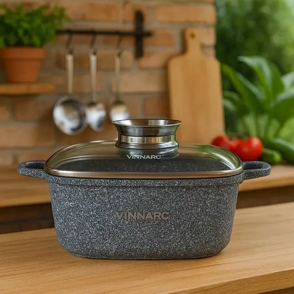 Кастрюля VINNARC 4,4 л Grey (GR-1224CE) Материал кастрюли керамика