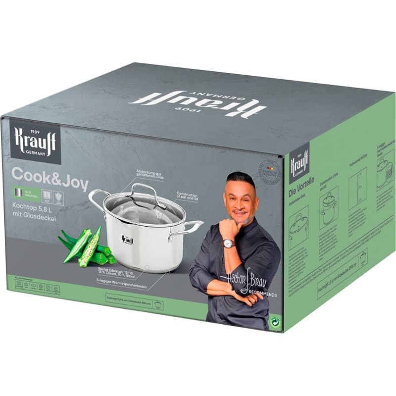 Каструля KRAUFF Cook&Joy 5.8 л (26-238-120) Матеріал каструлі нержавіюча сталь