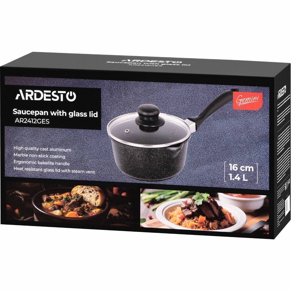 Покупка Ківш ARDESTO Gemini Anzio 1.4 л Black (AR2412GES)