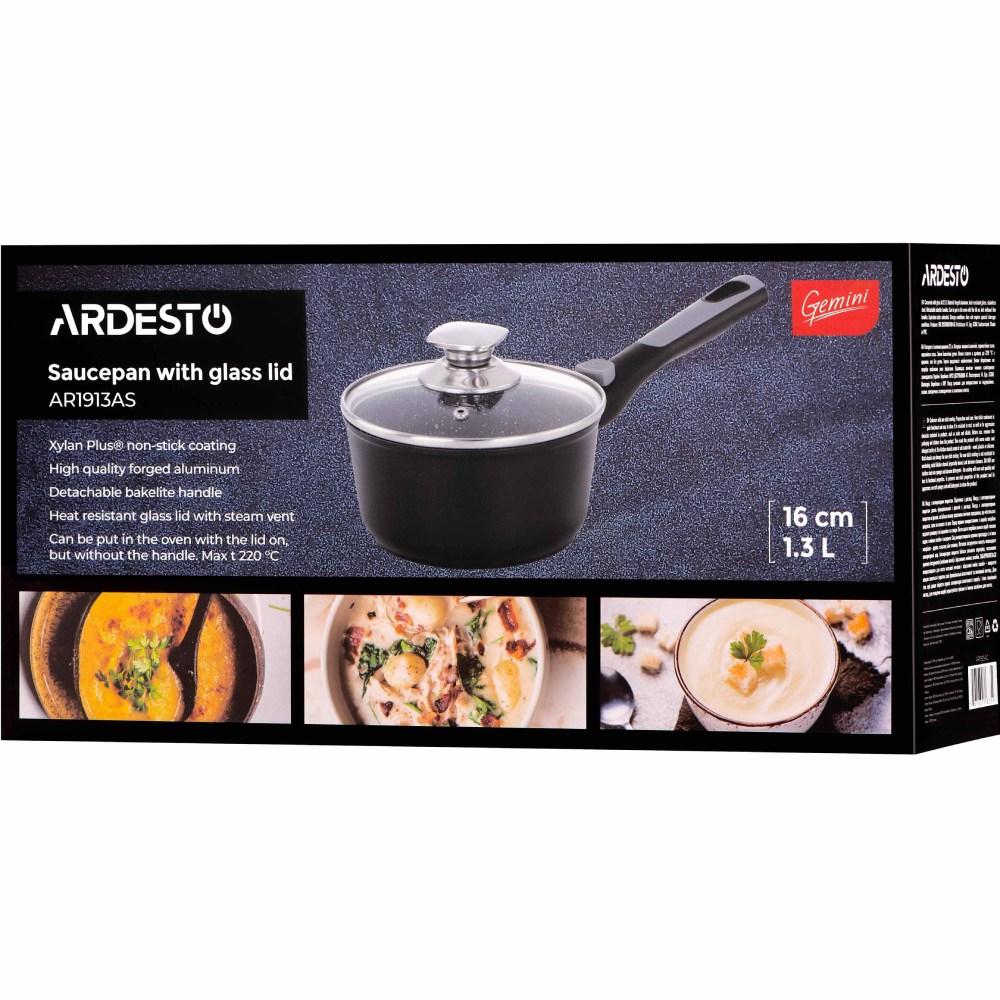 Зображення Ківш ARDESTO Gemini Bari 1.3 л Black (AR1913AS)