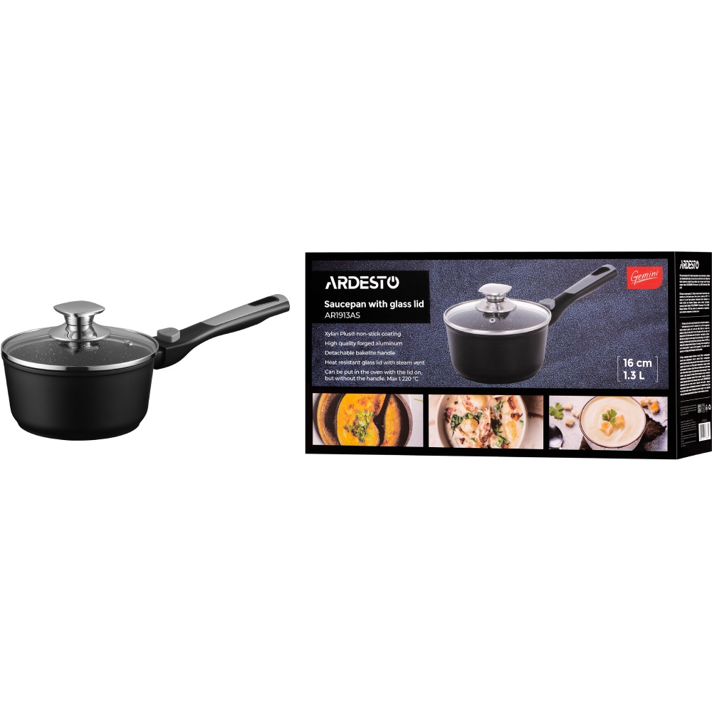 Покупка Ківш ARDESTO Gemini Bari 1.3 л Black (AR1913AS)