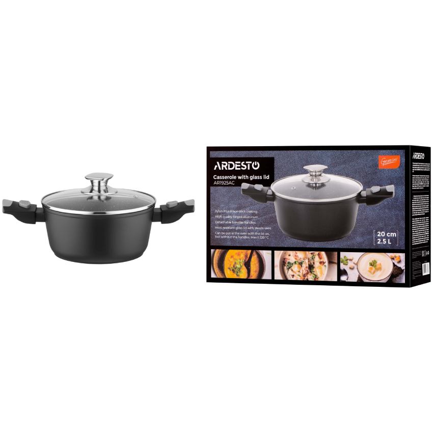 Зображення Каструля ARDESTO Gemini Bari 2.5 л Black (AR1925AC)