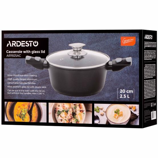 В Україні Каструля ARDESTO Gemini Bari 2.5 л Black (AR1925AC)