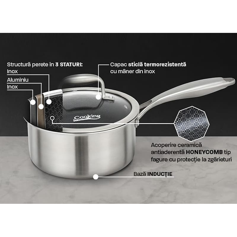 Ківш HEINNER TITANIUM3 1.6 л (HR-MRK-16) Внутрішнє антипригарне покриття присутнє