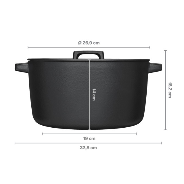 Кастрюля FISKARS Folken 6 л Black (1075697) Внутрішнє антипригарне покриття немає