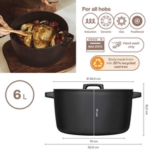 Кастрюля FISKARS Folken 6 л Black (1075697)