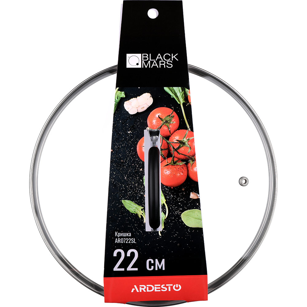 Кришка ARDESTO Black Mars 22 см (AR0722SL) Матеріал скло