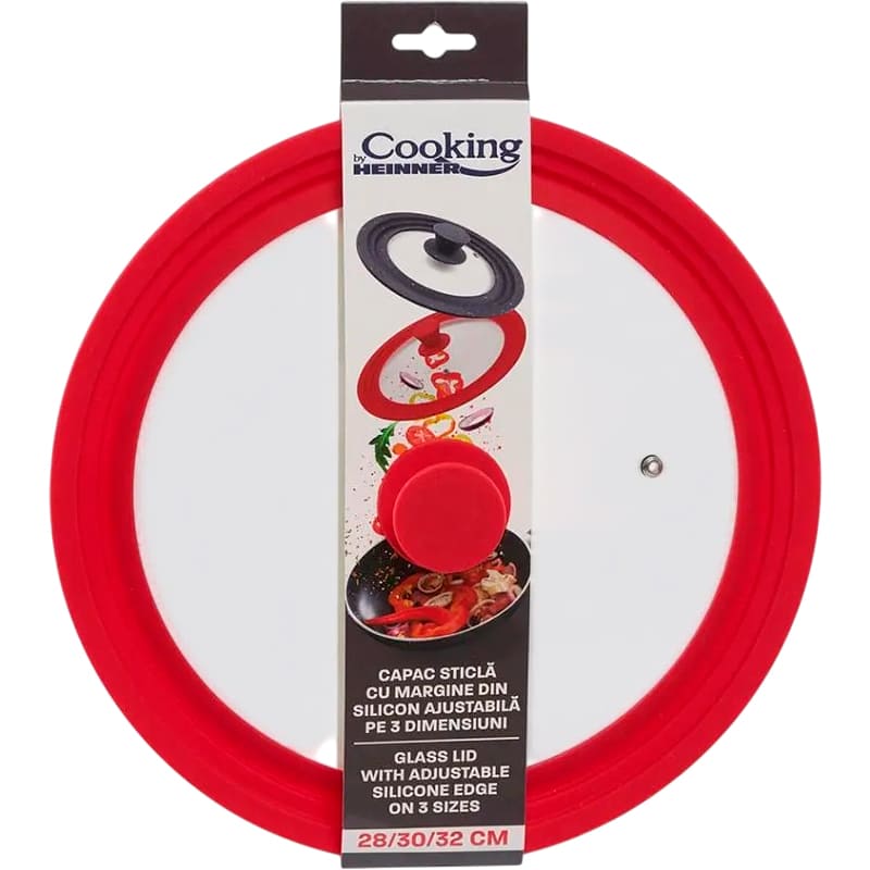 Крышка HEINNER 28/30/32 см Red (HR-AER-28D32R) Материал стекло