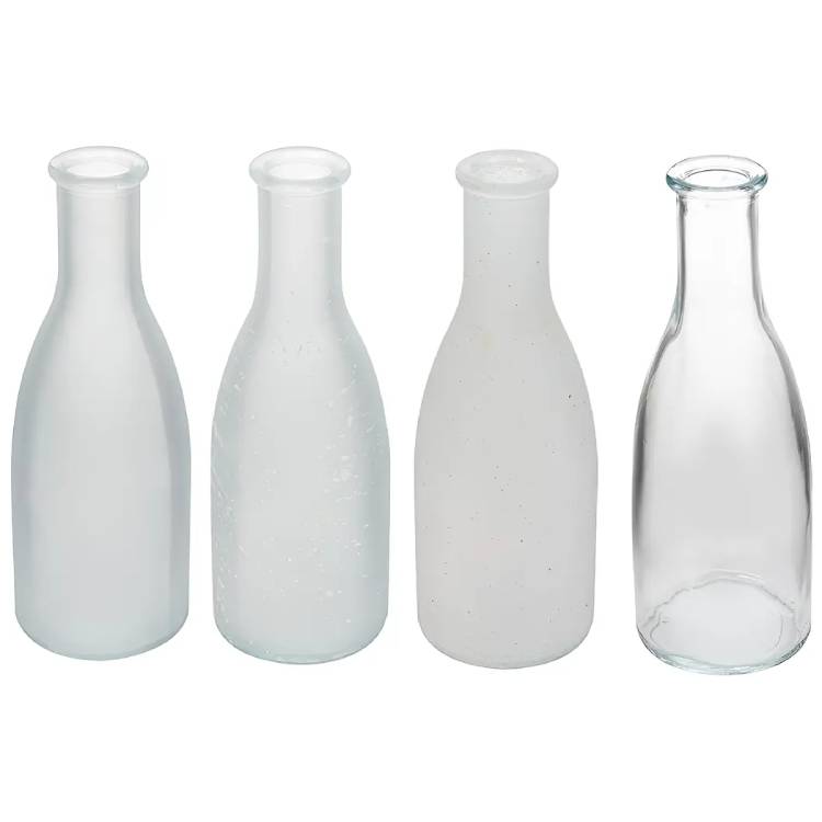 Набор ваз ELEN DEKOR Bottle 4 шт White-Frost (804-114) Дополнительно высота 18 см; диаметр 6 см