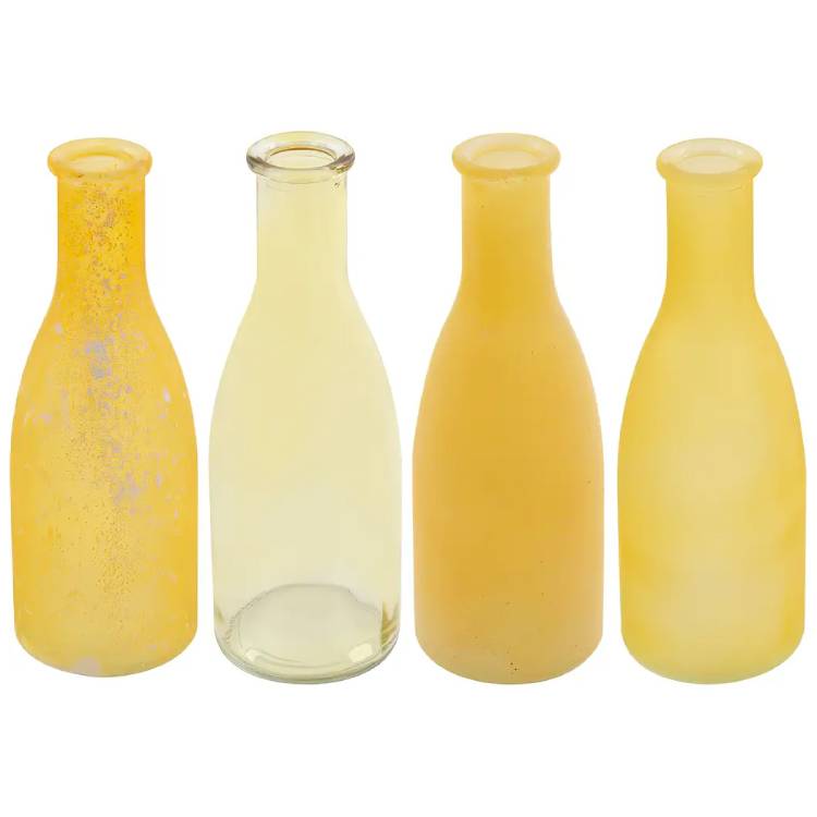 Набор ваз ELEN DEKOR Bottle 4 шт Amber (804-115) Дополнительно высота 18 см; диаметр 6 см
