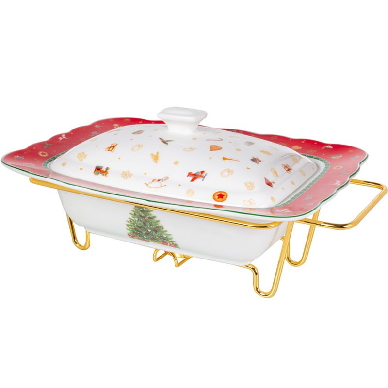 Марміт з кришкою LEFARD Christmas Delight 31х23х13 см (985-210) Матеріал фарфор