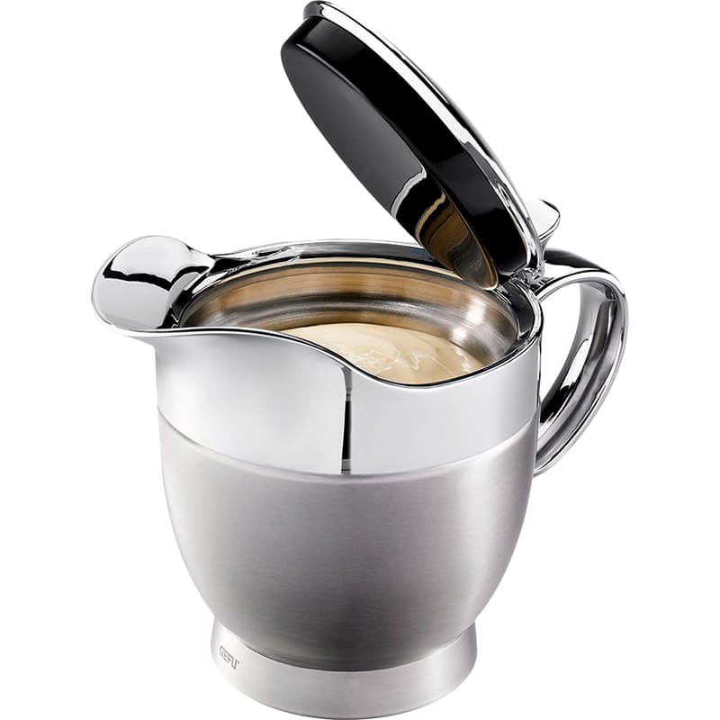 Термосоусник GEFU SERVIRO 400 мл (35090) Дополнительно Изоляционный эффект благодаря двойной стенке; Эргономичная ручка; Носик для наливания; Вес: 0,29 кг