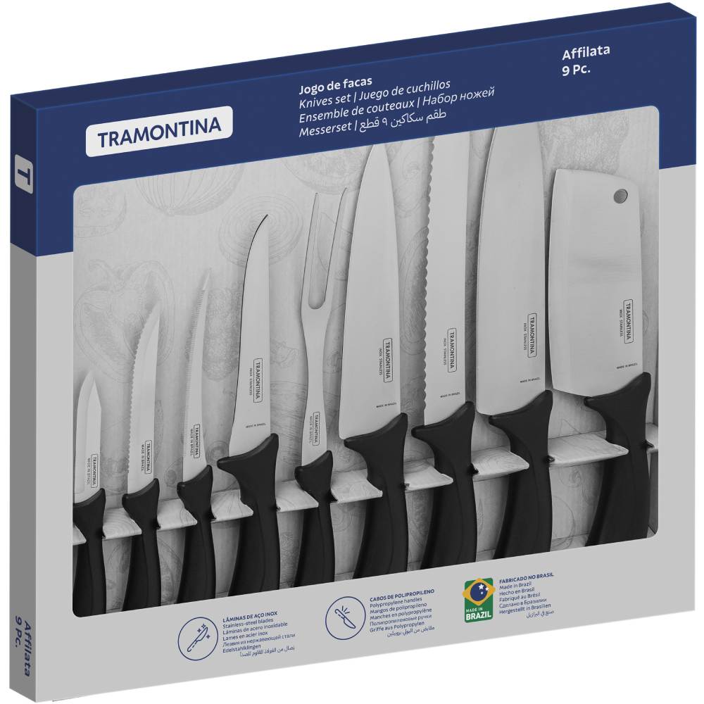 Набор ножей TRAMONTINA Affilata 9 пр (23699/051) Количество ножей в наборе 8