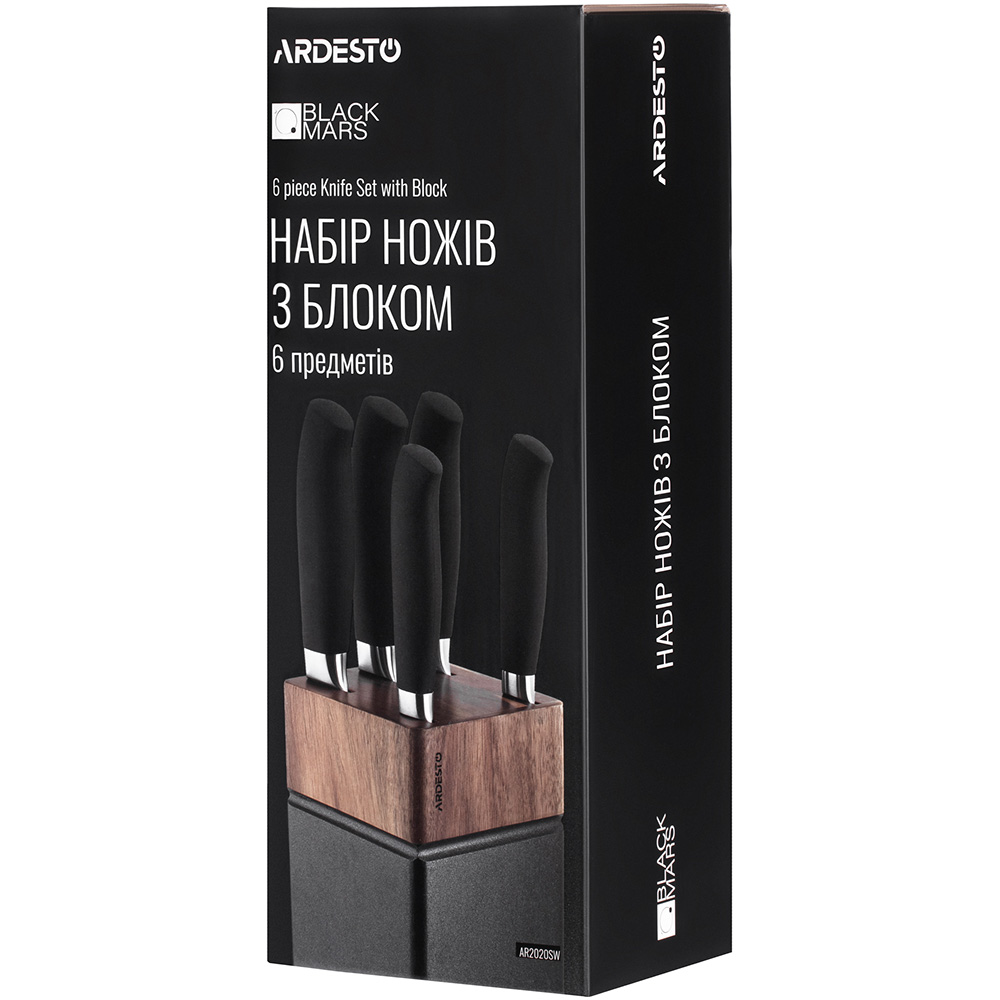 Изображение Набор ножей ARDESTO Black Mars 6 пр (AR2020SW)