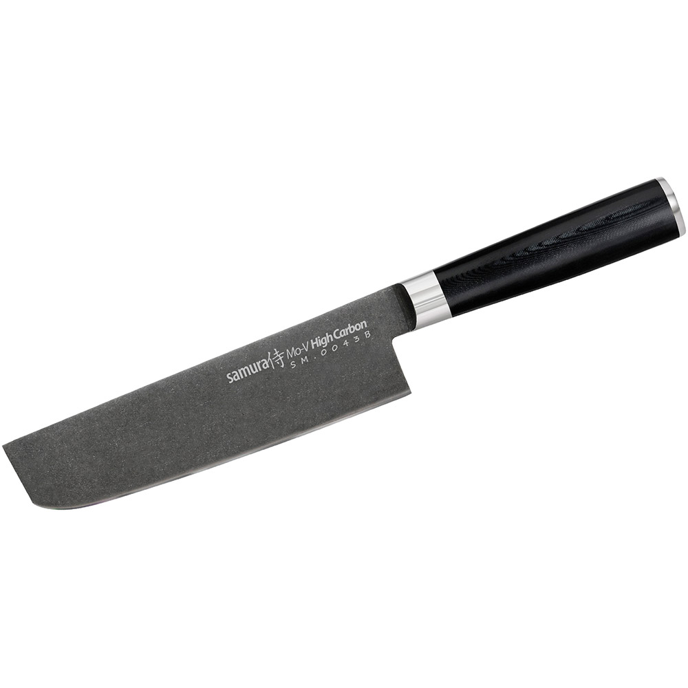 

Нож SAMURA Накири 180 мм MO-V Stonewash (SM-0043B), Ніж кух.овочевий Накірі, 180 мм, MO-V Stonewash