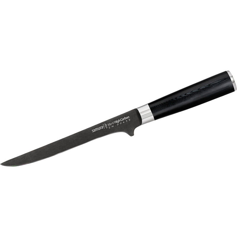 

Нож SAMURA MO-V Stonewash 165 мм (SM-0063B), Ніж кухонний обвалочний, 165 мм, MO-V Stonewash