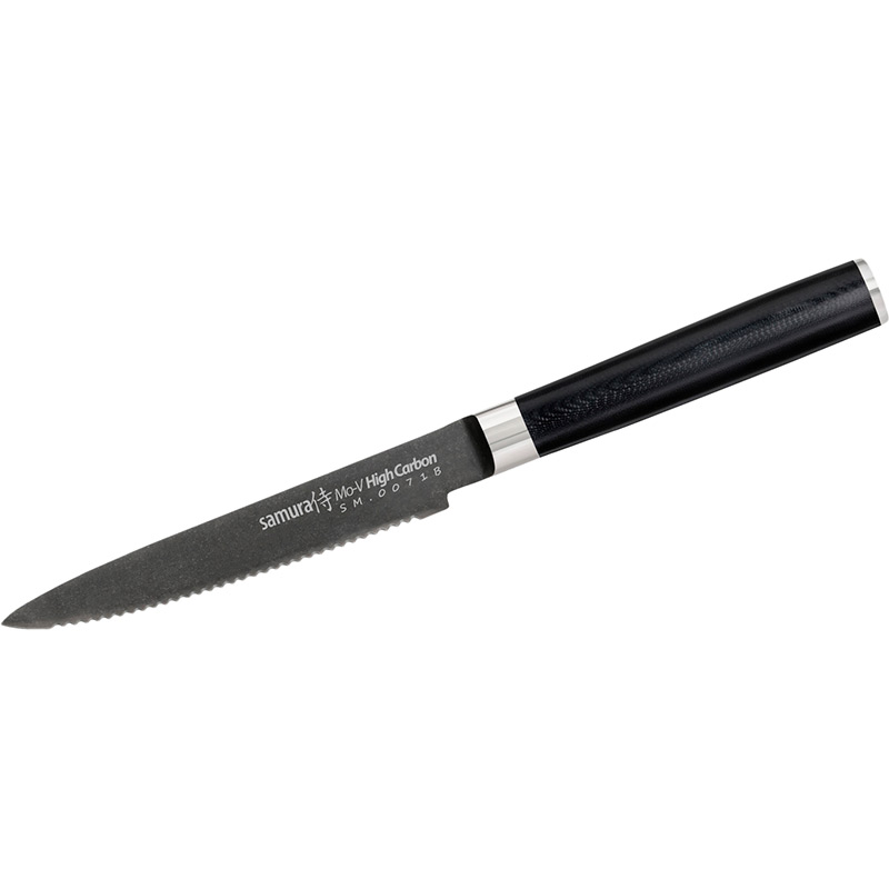 

Нож SAMURA MO-V Stonewash 120 мм (SM-0071B), Ніж кухонний для томатів, 120 мм, MO-V Stonewash