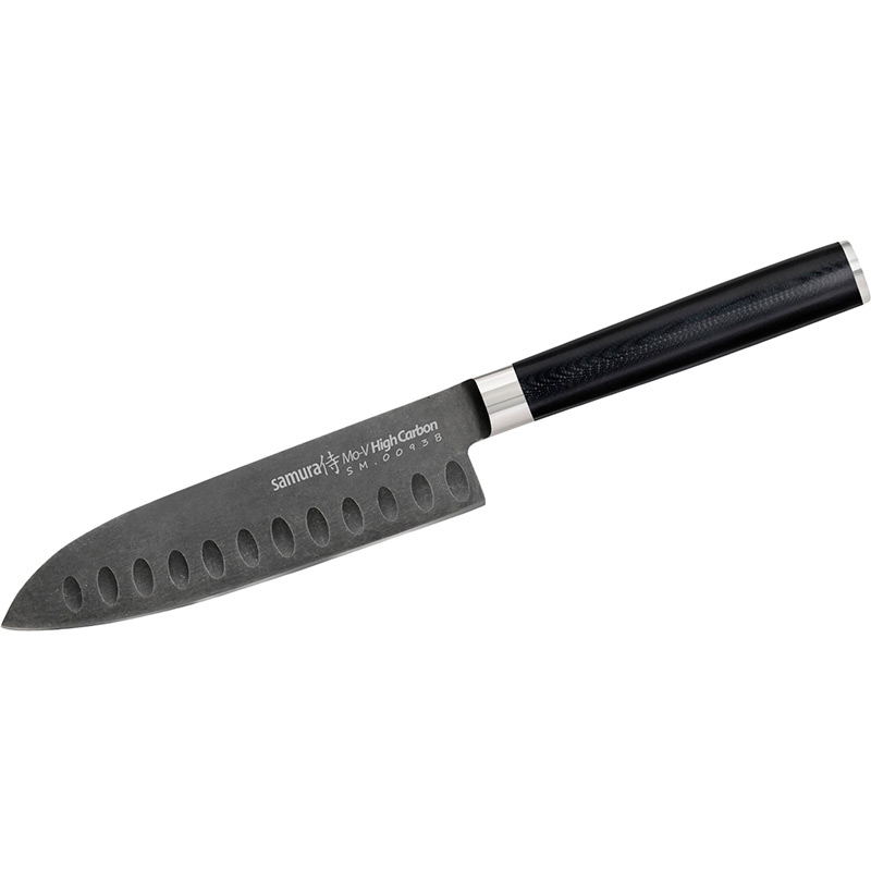 

Нож SAMURA MO-V Stonewash 138 мм (SM-0093B), Ніж кухонний Сантоку, 138 мм, Mo-V Stonewash