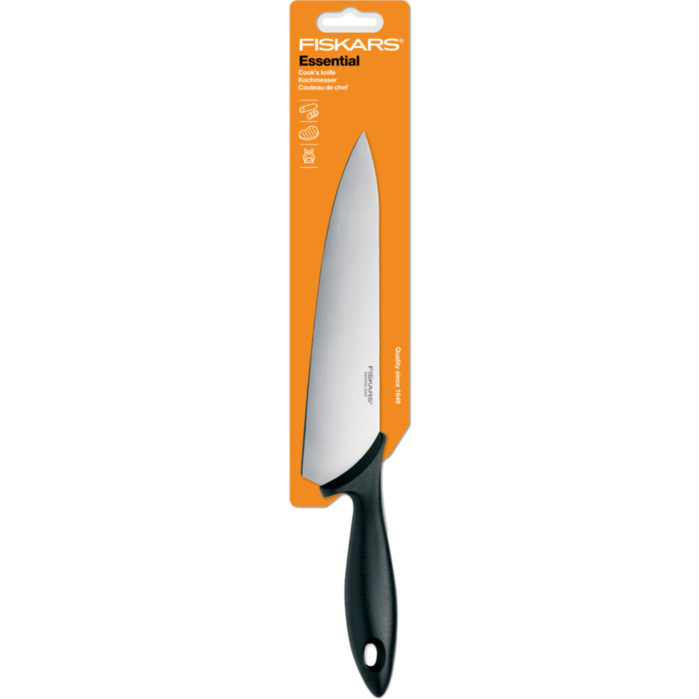 Ніж Fiskars Essential кухарський 21 см Black (1023775) Основні ножі кухарський