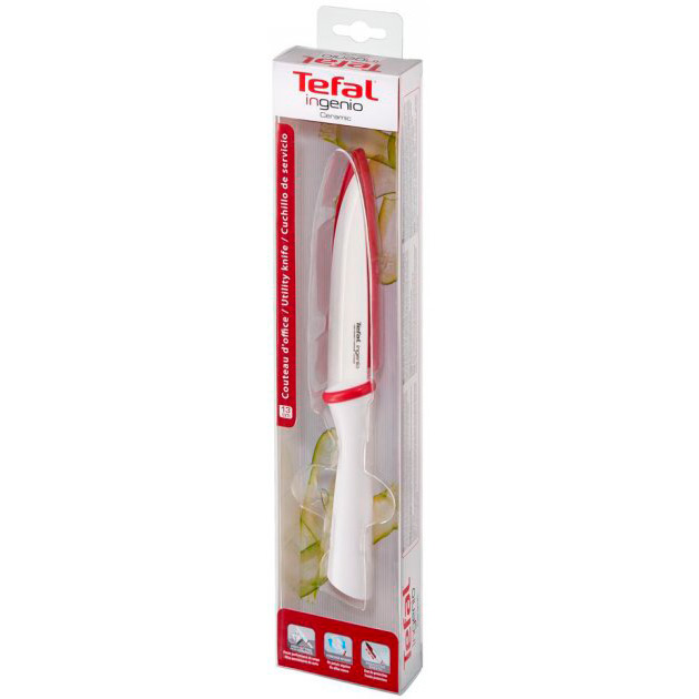 Ніж TEFAL Ingenio Ceramic White 13 см + чохол (K1530514) Заточка двостороння