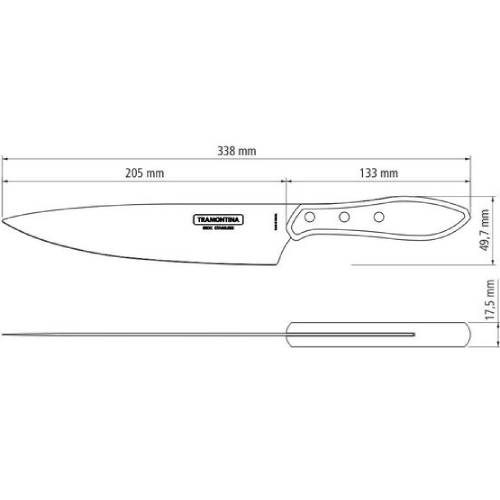 Ніж TRAMONTINA BARBECUE POLYWOOD 20.3 см (21189/178) Заточка двостороння