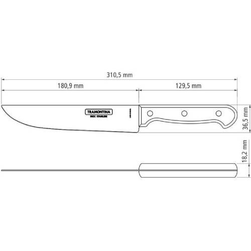 Нож TRAMONTINA POLYWOOD 18 см (21138/177) Материал клинка нержавеющая сталь