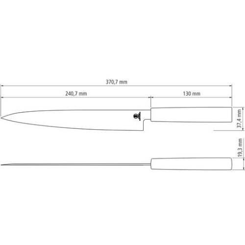 Ніж янагіба TRAMONTINA Sushi Silver 22.9 см (24230/049) Кромка гладка