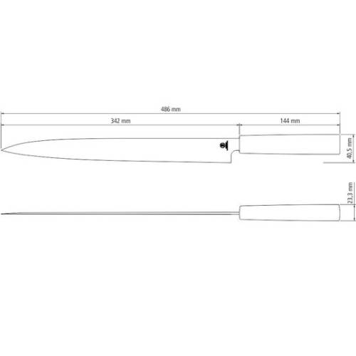Нож TRAMONTINA SUSHI SILVER Yanagiba 33 см (24230/043) Кромка гладкая