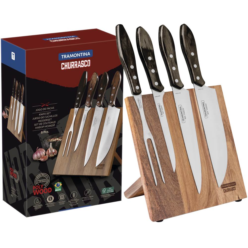 Набір ножів TRAMONTINA Polywood 5 пр. (21198/981) Кількість ножів у наборі 3