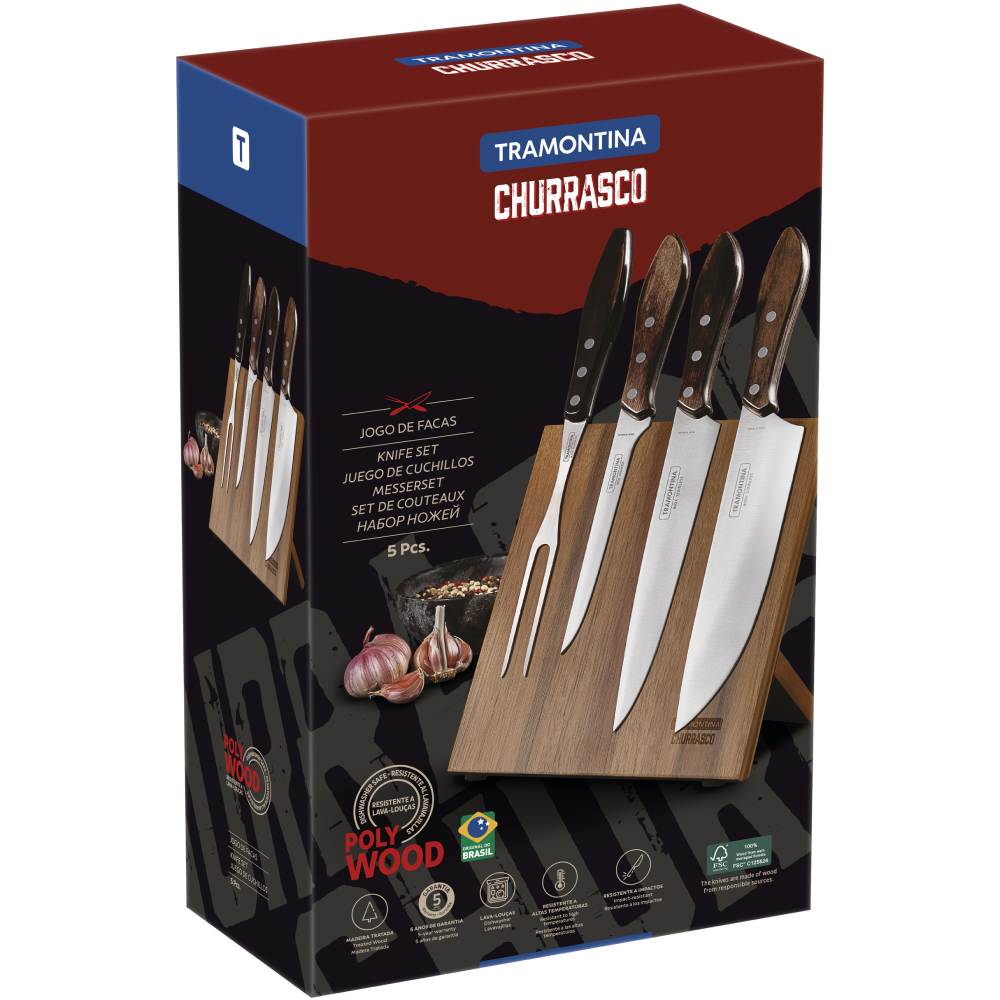 Набір ножів TRAMONTINA Polywood 5 пр. (21198/981) Ножі спеціальні обваловувальний