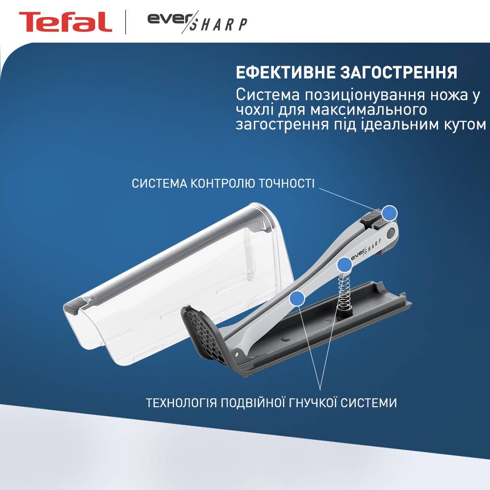 Замовити Ніж TEFAL Ніж з чохлом-точилкою Eversharp 16,5 см (K2569004)