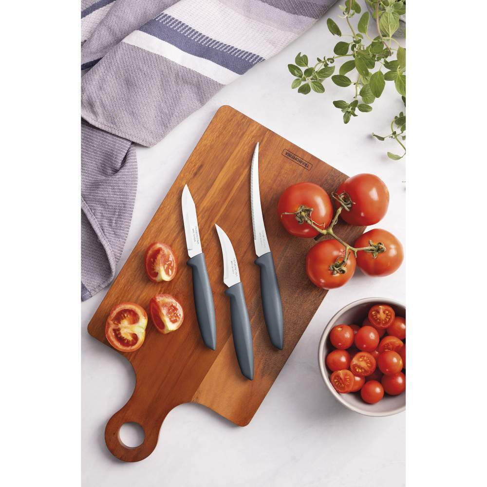 Набор ножей TRAMONTINA Plenus Grey (23498/612) Основные ножи для овощей/фруктов/чистки