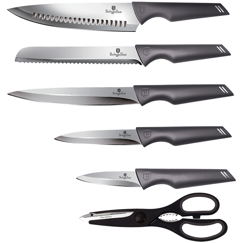 Набір BERLINGER HAUS Metallic Line Carbon Pro Edition 7 пр. (BH-2792) Кількість ножів у наборі 5