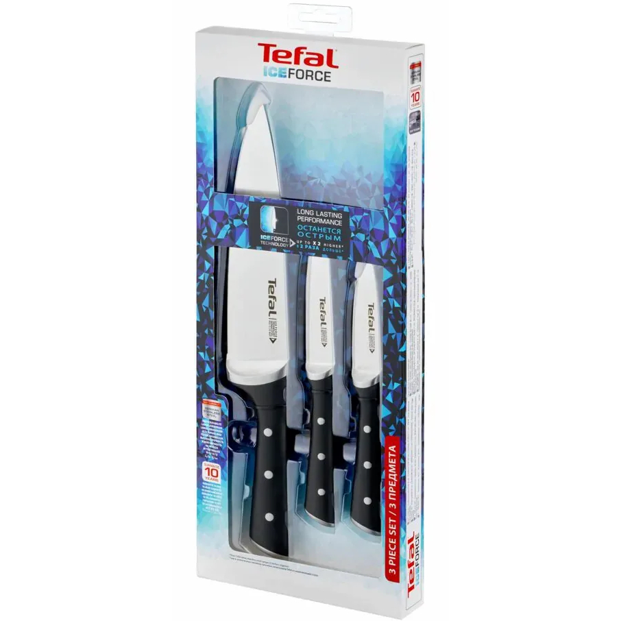 Изображение Набор ножей TEFAL Ice Force Black 3 пр (K2323S74)