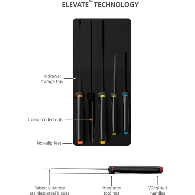 Набор ножей JOSEPH JOSEPH Elevate Store 6 пр (10545) Японские ножи сантоку (поварской)