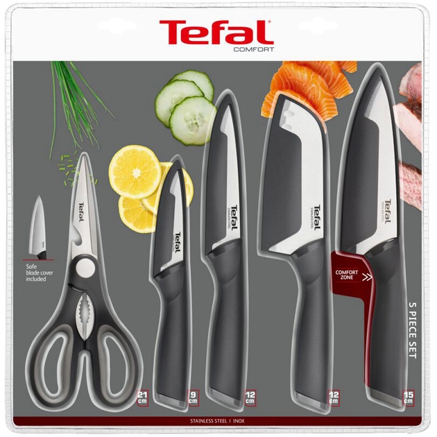Набор ножей TEFAL Comfort 5 пр Black (K2215S55) Основные ножи поварской