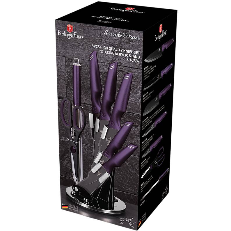 Набор ножей BERLINGER HAUS Purple Eclipse 8 пр. (BH-2587) Набор ножей BERLINGER HAUS Purple Eclipse 8 пр. (BH-2587) Количество ножей в наборе 5