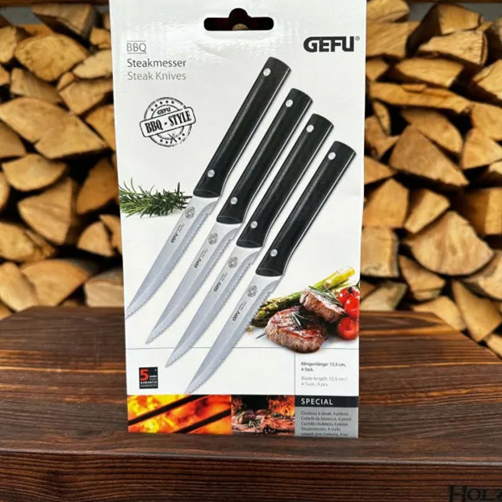 Набор ножей GEFU BBQ 4шт Black (89155) Количество ножей в наборе 4