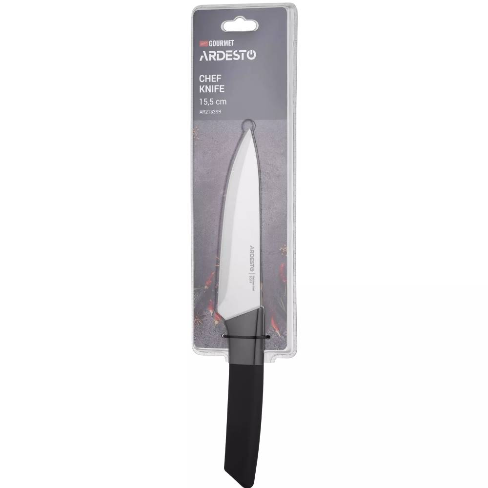 Ніж кухарський ARDESTO Gemini Gourmet 15.5см Black (AR2133SB) Матеріал клинка нержавіюча сталь