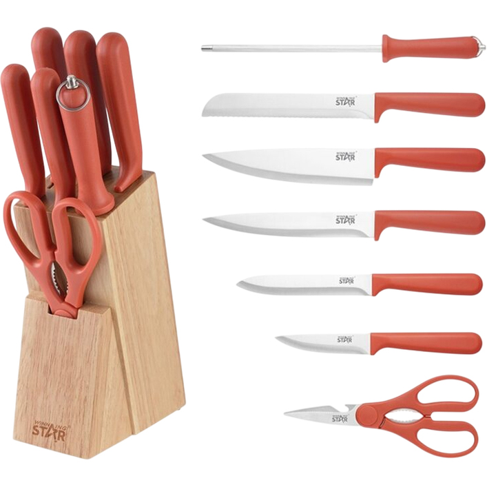Набір ножів WINNINGSTAR ST-7802 7 пр Red (WNNGS-ST-7802-RD) Кількість ножів у наборі 6