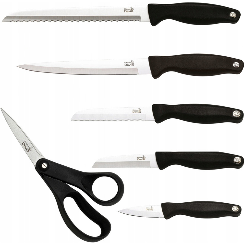 Набір ножів FISKARS Kitchen Devil 6 пр (1000773) Кількість ножів у наборі 5